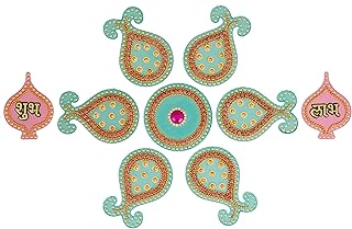 Eximious india diwali acrylique rangoli set - bureau à domicile diwali sol