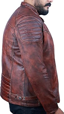 Veste en cuir marron vintage pour homme (fabriquée au pakistan) taille xl, vintage