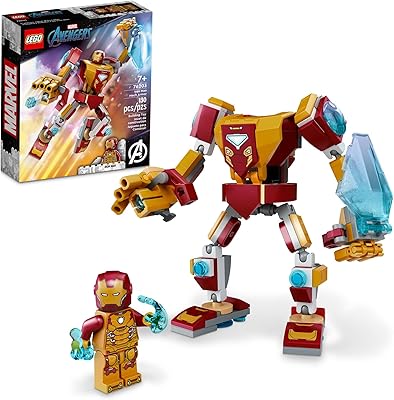 Lego marvel iron man mech armor 76203 kit de construction, figurine mech à