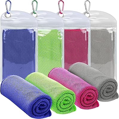 Serviette rafraîchissante fyy, paquet de 4 serviettes de glace douces et respirantes, serviette