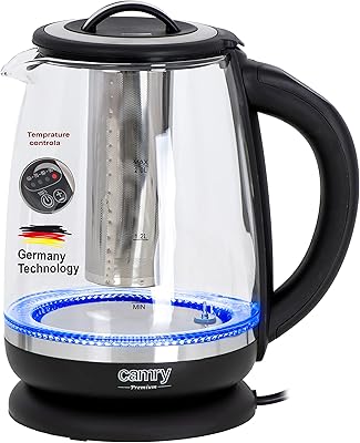 Bouilloire en verre intelligente à commande tactile avec infuseur à thé 2l 2200w
