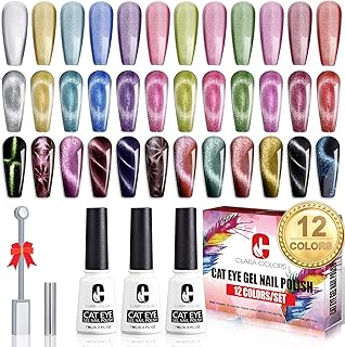 Clara colors vernis à ongles gel oeil de chat lot de 12 couleurs