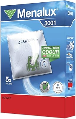 Lot de 5 sacs à poussière menalux 3001 1 filtre moteur et 1