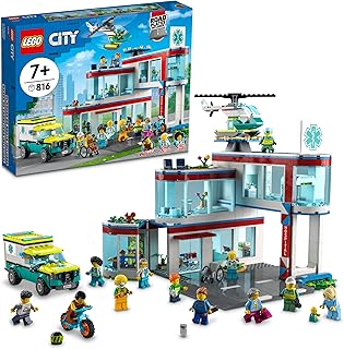 Lego 60330 ensemble de construction de l'hôpital municipal avec camion ambulance, hélicoptère
