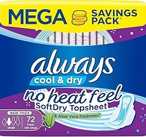 Always clean & dry maxi grandes serviettes hygiéniques épaisses et longues avec ailes, 72 serviettes. Diaytar Sénégal : Innovation digitale et prix attractifs