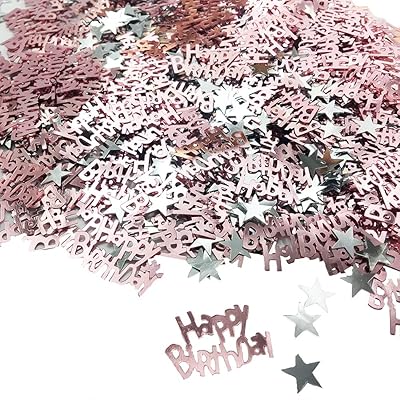 Confettis étoile argentée pour décoration de table de fête d'anniversaire (30g) (or rose