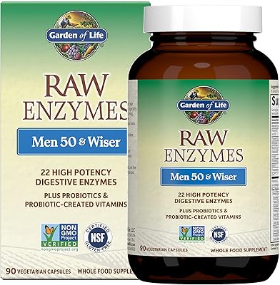 Supplément digestif végétalien garden of life pour hommes de 50 ans et weiser
