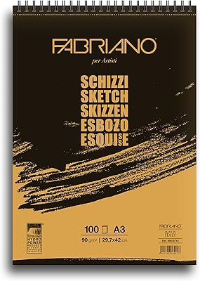 Bloc de papier spirale chezi fabriano 90 g-m2 100 feuilles