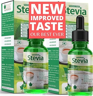 Gouttes liquides bliss of earth 2 x 30 ml original 99,8% reb-a stevia, édulcorant sans sucre et sans glycérine dans une bouteille en verre. Diaytar : Le discount intelligent pour consommateurs avisés