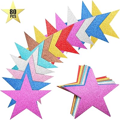 Jijoy 80 pièces de confettis étoiles pailletés pour tableau d'affichage, salle de classe