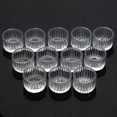 Ensemble de 12 bougeoirs chauffe-plat transparents en verre transparent pour fête