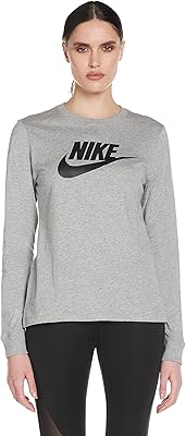 T-shirt à manches longues nike basic futura logo pour femme, gris (gris), s