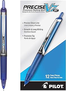 Stylos plume rétractables rechargeables pilot v7 rt avec pointe fine (0,7 mm), encre