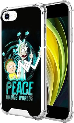 Coque transparente pour iphone 7-8-se 2020 design dessin animé tpu souple résistant aux