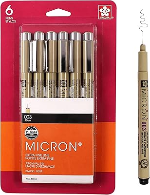 Ensemble de stylos plume sakura 50033 micron blister card noir 003