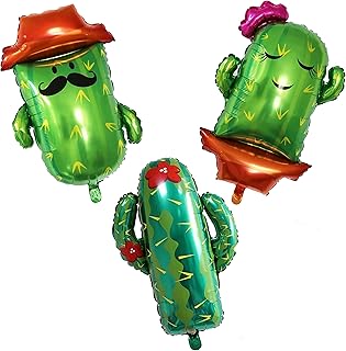 3 ballons géants à hélium cactus vert pour enfants, décoration de fête d'anniversaire