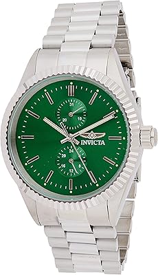 Montre à quartz spécialisée invicta pour hommes avec bracelet en acier