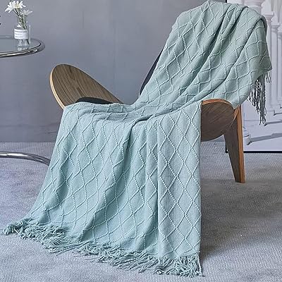 Couverture de décoration d'intérieur tissée au doigt, respirante, couverture tricotée pour toutes