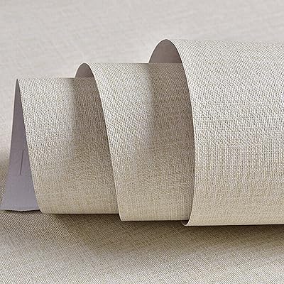 Ta'none papier peint auto-adhésif en pvc lin crème facile à décoller et coller