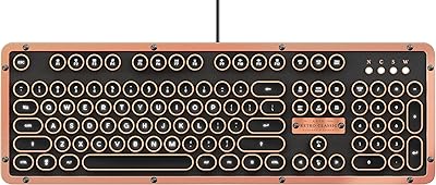 Clavier mécanique azio classic avec cordon en cuir et rétroéclairage pour ordinateur