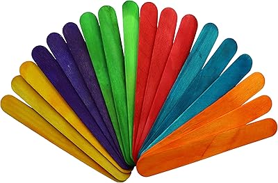 Bâtons d'artisanat colorés géants, bâtons d'artisanat en bois de 6 pouces