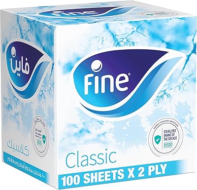 Mouchoirs fins, mouchoirs blancs stériles à 2 épaisseurs, 100 feuilles