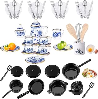 Ensemble de 47 tasses à thé miniatures en porcelaine comprenant 16 mini assiettes