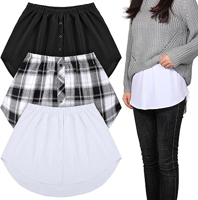 Extension de chemise réglable 3 pièces pour femmes fausse jupe superposée serrée