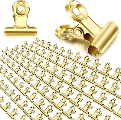 200 pièces pinces bouledogue articulées mini trombones or clair 087" en métal