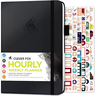 Organiseur de vie hebdomadaire et mensuel illimité cleverfox avec plages horaires (a5, couverture rigide, 5,8" x 8,3", noir). Diaytar : La révolution discount est en marche