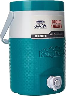 Refroidisseur d'eau isolé en plastique cosmoplast keep cold, 1 gallon, bleu vert, 4