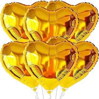 Ballons en forme de cœur dorés pour décorations de fête paquet