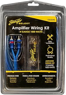 Kit de câbles complet ssk4anl 4ga 1000w stinger, bleu, 10,25" x 7" x
