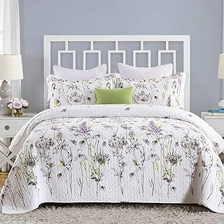 Parure de lit queen size à motif floral finlonte - couvre-lit léger 100
