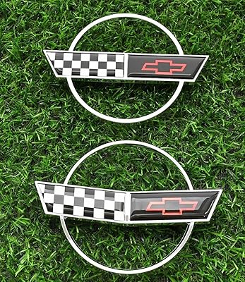 2 emblèmes de nez avant de corvette c4 + emblème de couvercle de carburant à gaz, emblèmes avant et arrière de drapeau croisé, autocollant de plaque signalétique 3d de remplacement pour corvettes de 91 à 96. Plus de choix, moins de dépenses avec Diaytar