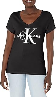T-shirt à manches courtes et col en v calvin klein pour femme