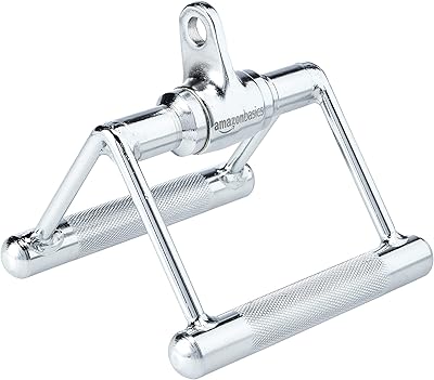 Amazonbasics poignée pivotante double chromée, accessoires pour appareils de musculation et d'exercice