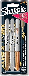 Marqueurs permanents sharpie | pointe fine couleurs métalliques assorties paquet de 3