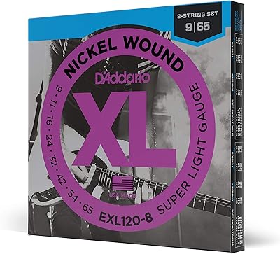 Cordes de guitare électrique d'addario xl exl120-8 en nickel son
