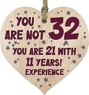 Cadeau d'anniversaire 32e pour femmes et hommes, plaque en forme de cœur