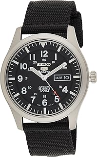 Montre à quartz pour homme, affichage analogique et bracelet en nylon snzg15k1, argent