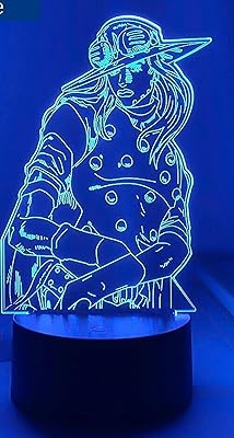 Anime jojo's bizarre adventure jiro zeppeli lampe 3d usb et batterie pour décoration