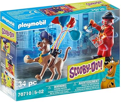 Playmobil scooby-doo! 70710 aventure avec clown fantôme, pour les enfants à partir