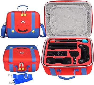 Étui de transport mario pour nintendo switch - compatible avec switch ou led