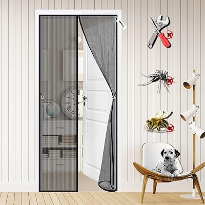Porte moustiquaire magnétique 105 x 205 cm pour porte de balcon, salon, porte