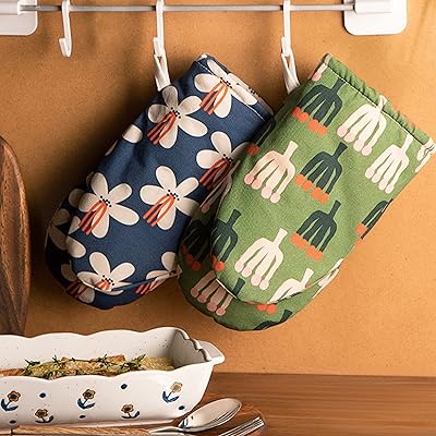 Gants de barbecue en coton résistant à la chaleur pour four et cuisine