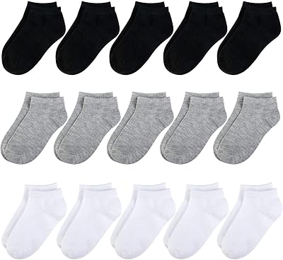 15 pièces de chaussettes pour enfants pour garçons et filles, chaussettes de sport