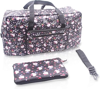 Sac de voyage pliable et facile à transporter avec bandoulière réglable