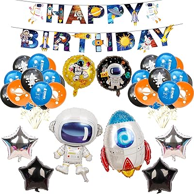 Kit de décorations de fête d'anniversaire dans l'espace, fournitures de fête d'anniversaire