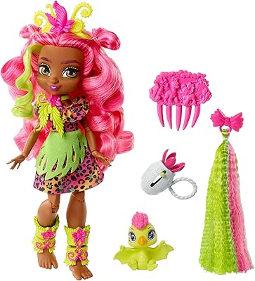 Poupée cave club france (8-10 pouces, cheveux roses) poupée mannequin préhistorique articulée